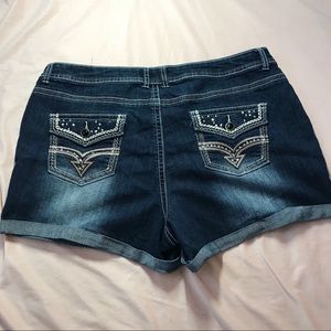 Plus Size dark wash shorts